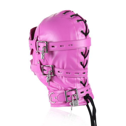 Pink Leather mask with penis