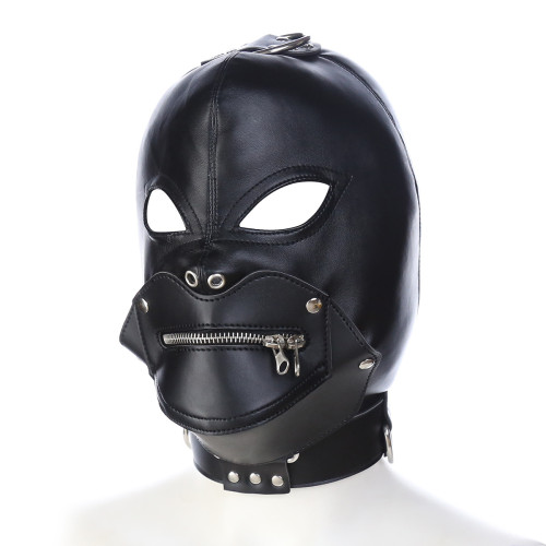 Mouth Para-chain leather hood mask