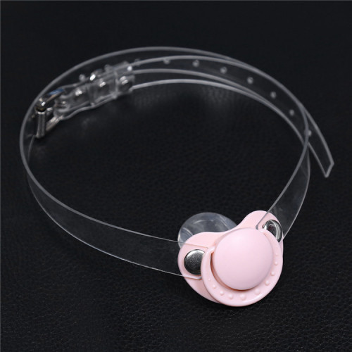 Pink Transparent pacifier mouth plug