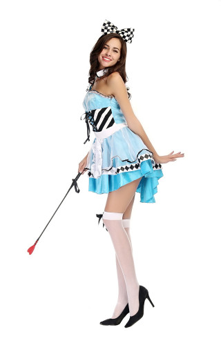 Blue Fantasy Wonderland Maid Outfit