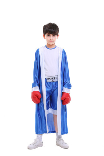 Bule Children's boxing match costume Excluding gloves