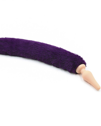 Purple artificial hair female plush tail