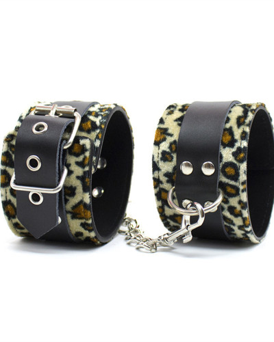 Leopard print fun handcuffs