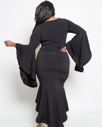 Black Slim waist waist temperament dress
