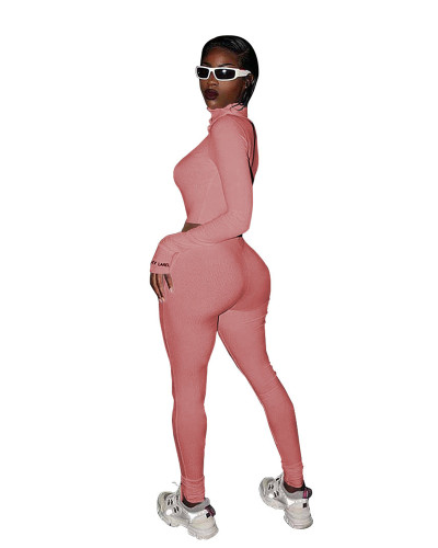 Pink Sexy casual two-piece suit