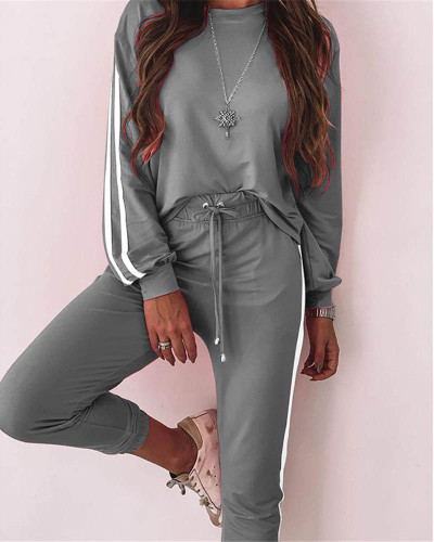 Gray Fashion loose long sleeve casual suit