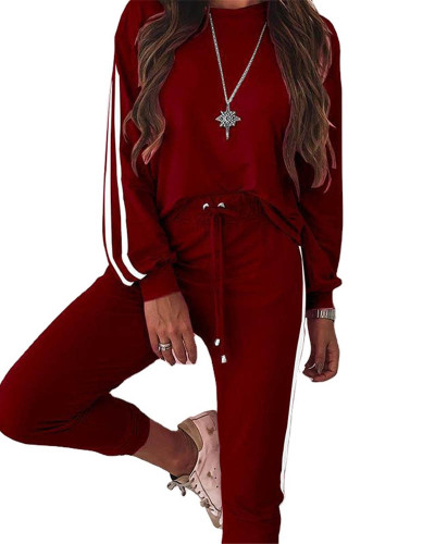 Claret Fashion loose long sleeve casual suit