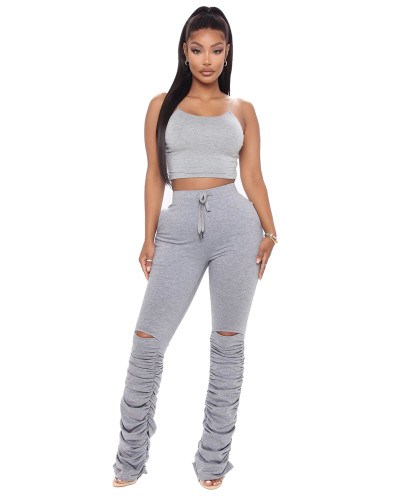 Gray Classic stacking stacking pants