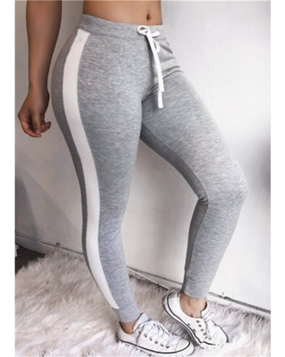 Gray Sexy and comfortable feature stitching track pants