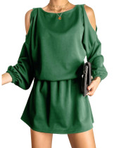 Green Solid color strapless dress European and American hot style miniskirt