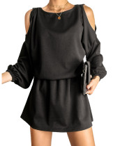 Black Solid color strapless dress European and American hot style miniskirt