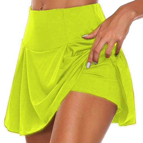 Pure color fake two-piece leggings shorts in stock