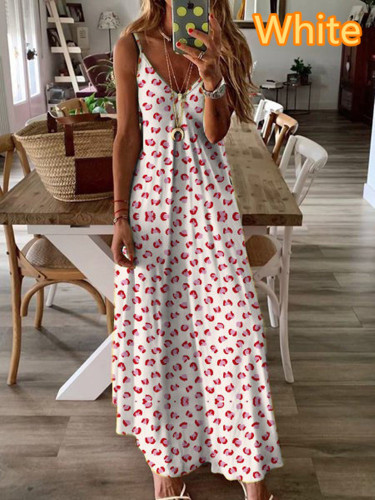 Long floral suspender skirt