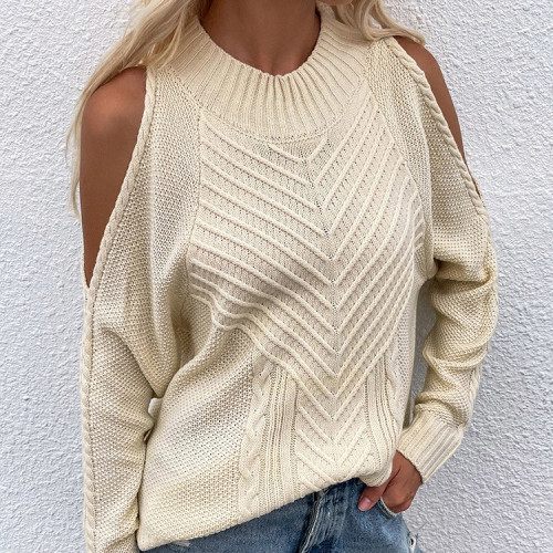 Solid color base round neck pullover complexion sweater