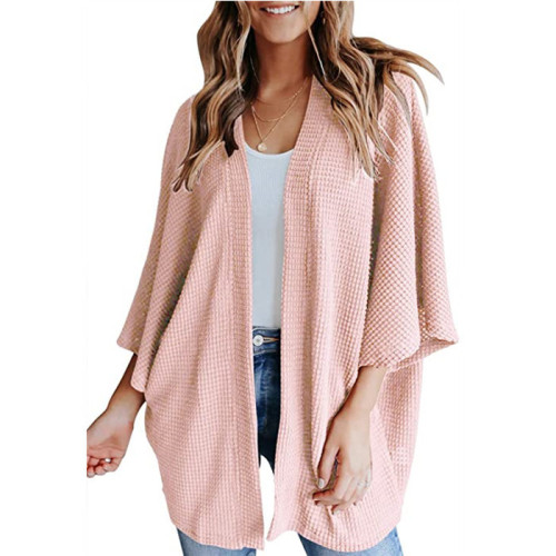 Pink Loose Cardigan Sweater Knitwear T-shirt Top Women's Clothing