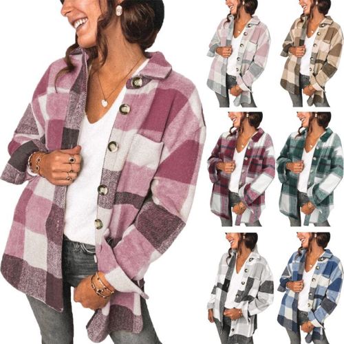 women's spring breasted casual jacket with pockets