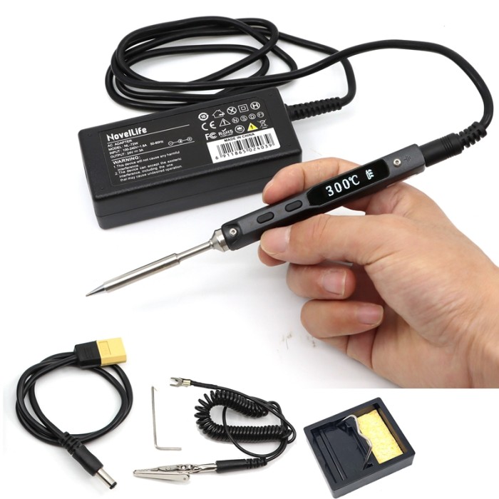 Original TS100 65W Mini Electric Soldering Iron OLED Display Adjustable  Temperature with 24V Power Supply