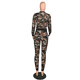 Fashion Camouflage Cut Out Two Pieces Suits MYP-8898