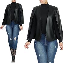 Women Black PU Fashion Jackets OD-8330