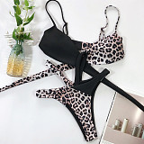 2020 Fashion High Waisted Leopard Splice Padded Bikini XM-48
