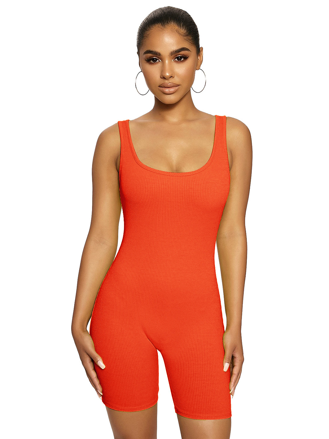 US 4.55 Biker Sleeveless Suspender Tight Short Jumpsuits Romper MZ