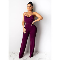 Sexy Backless Sleeveless Wide-legs Long Jumpsuit SHE-7135