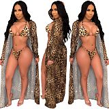 Sexy Leopard Print Cape + Bikini Three-Piece Suit YS-8321