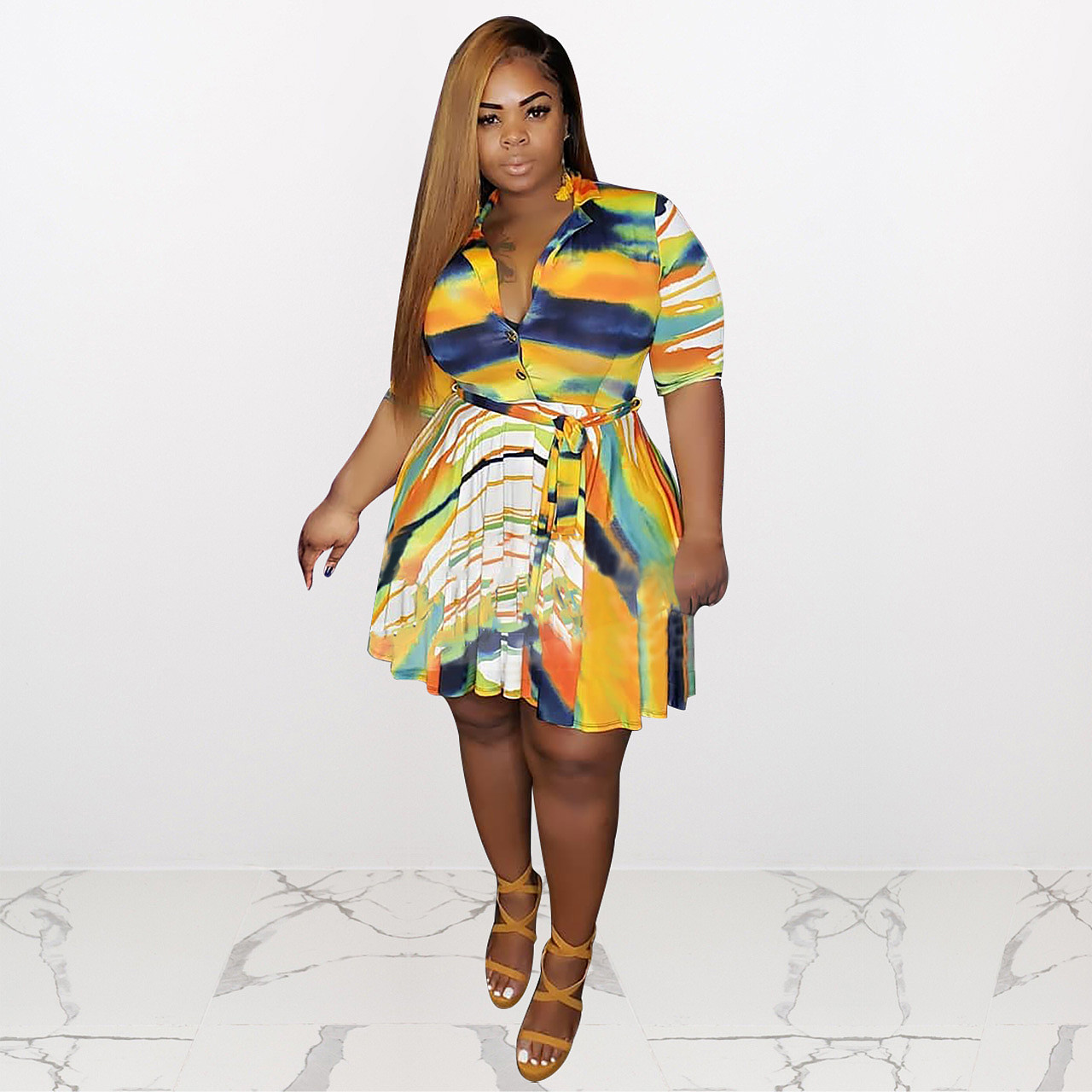 plus size polo neck dress