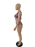 Sexy High Elastic Cut-Out Stitching One-piece Swimsuit SC-836