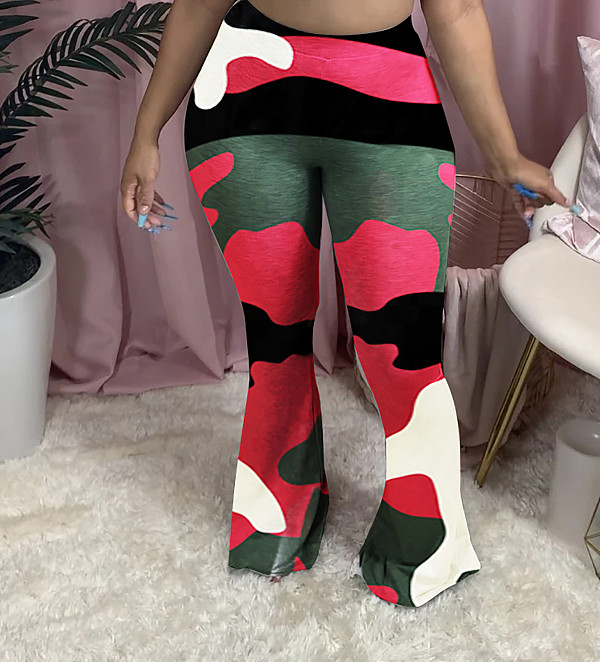 leopard print bell bottom pants