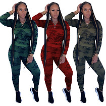Casual Body-hugging Long Sleeve Pants Camouflage Suit MOF-5172