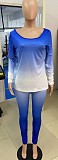 Women's Long Sleeves Gradually Change Color 2 Piece Pants Set WA-7073