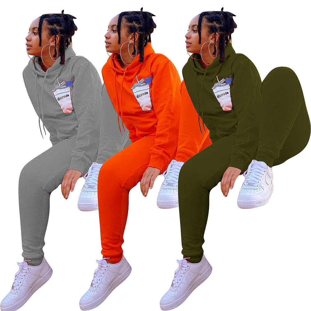 brown hoodie and sweatpants set