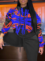 Streetwear Women'S Print Hooded Long Sleeve Loose Sweatshirt TB-5229