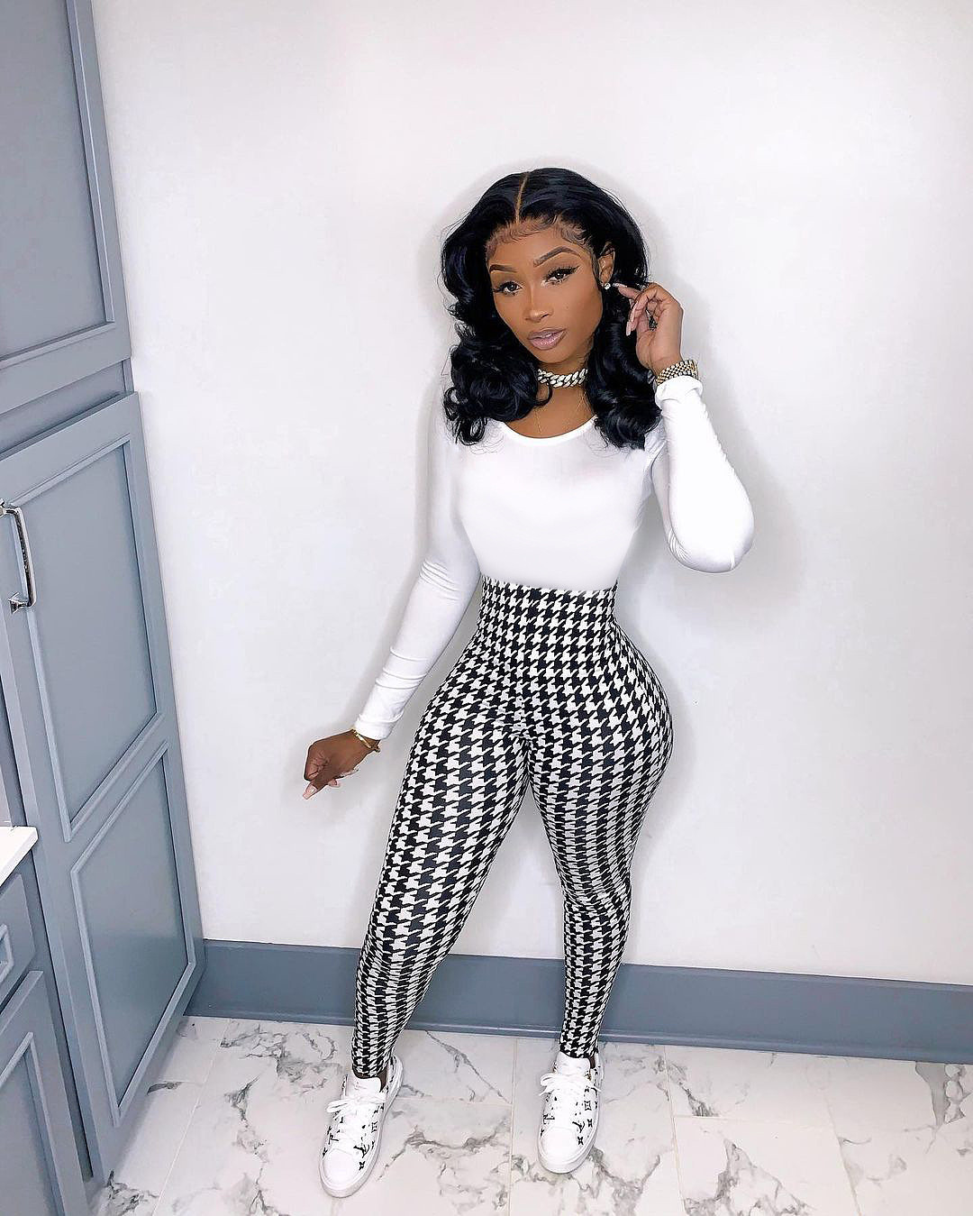 high waisted printed pants