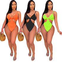 Sexy High Cut Swimsuits Hollow Out String One Piece Swimwear HMS-5445
