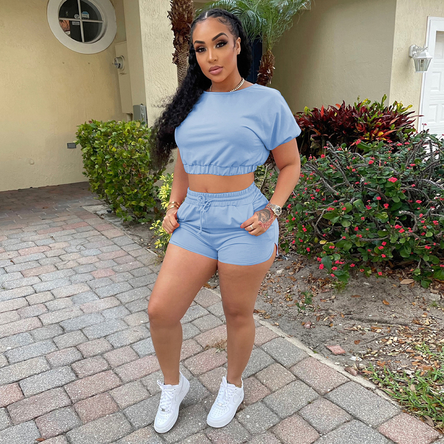 crop top jogging sets