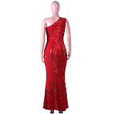 Sleeveless Hollow Out Sequins Evening Maxi Dresses ME-942