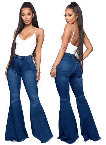 High Waist Stretch Plus Size Flare Jeans Pants