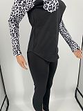 Leopard Print Long Sleeves T Shirt Leggings Pants Set