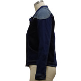 Color Block Patchwork Single-breasted Denim Jacket