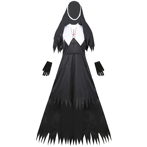 Halloween Nun Cosplay Black Vampire Dress MRP-4551