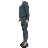 Long Sleeve Hooded Sweatshirt Pants Two Piece Set MDF-5271