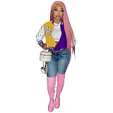 Single-breasted Patchwork Thickened Baseball Jacket GLS-10080