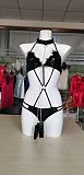 Patent Leather Hollow out Three-Point Lingerie Set