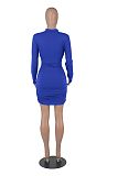 Long Sleeve Bandage Hollow Out Ruched Bodycon Dress MZ-2679