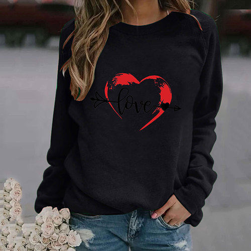 Valentines Day Print Long Sleeve Pullover Tees KLF-978