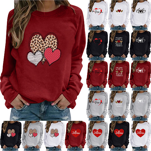 Valentines Day Print Long Sleeve Pullover Tees KLF-978