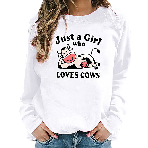 Cow Printed Versatile Casual Long Sleeve T-shirt KLF-914-6