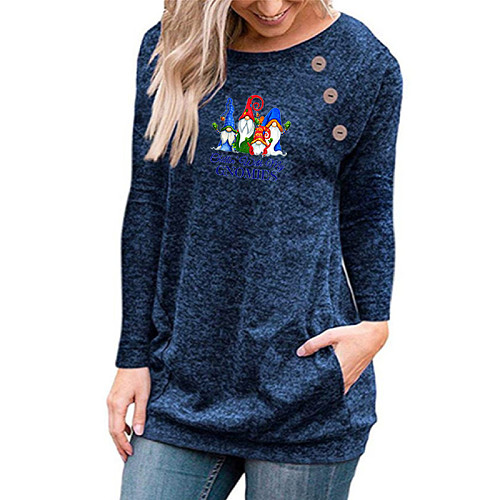 Christmas Round Neck Long Sleeve Pullover Tops KLF-476-3